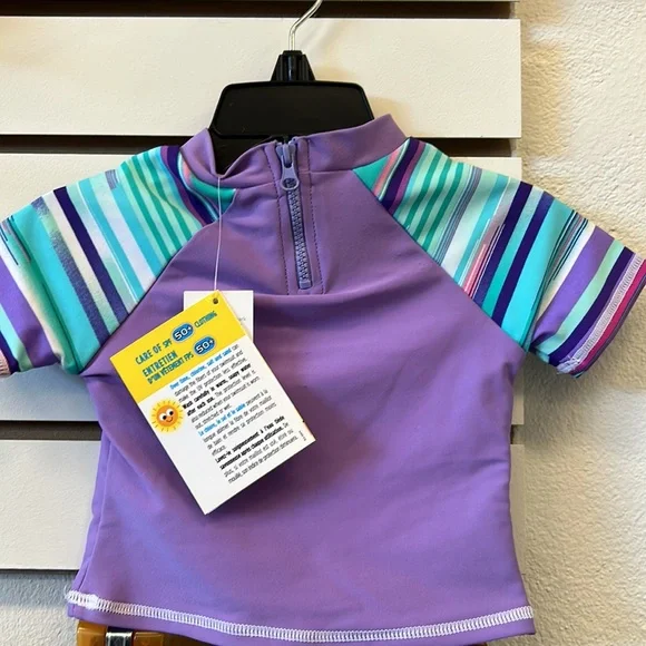 NWT ROCOCO SWIM BABY RASHGUARD SET PURPLE - Picture 5 of 8